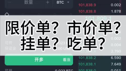限价单?市价单?挂单?吃单?什么意思?币圈量化交易 · 来源:B 站 · 高频量化小玩家